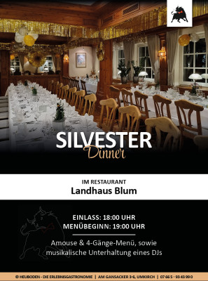 SILVESTER-DINNER 2024 im Restaurant Landhaus Blum